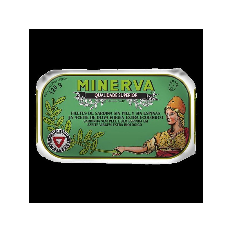 FILETES SARDINAS S/PIEL S/ESPINAS OLIVA BIO RR-125 MINERVA