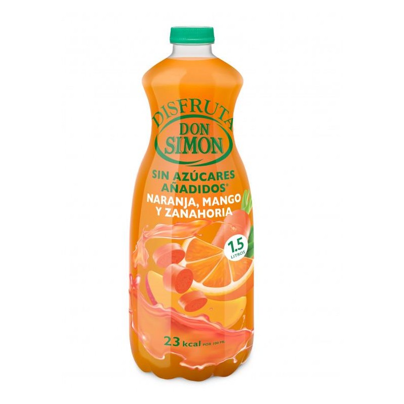 VARIOS - ZUMO DISFRUTA DON SIMON 1,5L. PET NARANJA-ZANAHORIA-MANGO