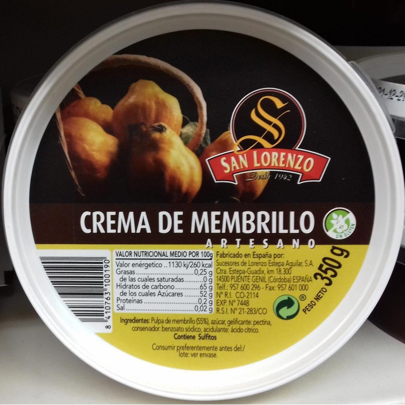 VARIOS - CREMA MEMBRILLO ARTESANO BOTE 350GR.