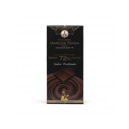 CHOCOLATE NEGRO 72% CACAO 100GR. MARCOS TONDA