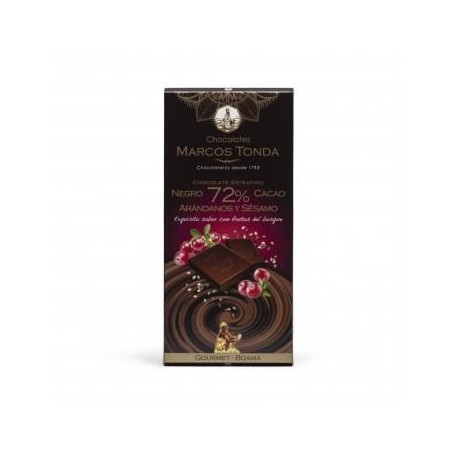 CHOCOLATE NEGRO ARÁNDANOS Y SÉSAMO GOURMET 100GR. MARCOS TONDA