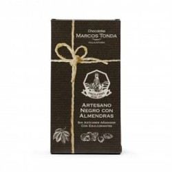 CHOCOLATE ARTESANO NEGRO CON ALMENDRAS SIN AZÚCAR 150GR. MARCOS TONDA