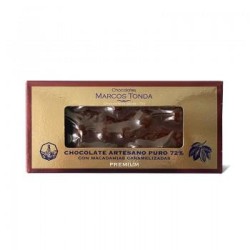 CHOCOLATE PREMIUM PURO 72% MACADAMIA 200GR. MARCOS TONDA