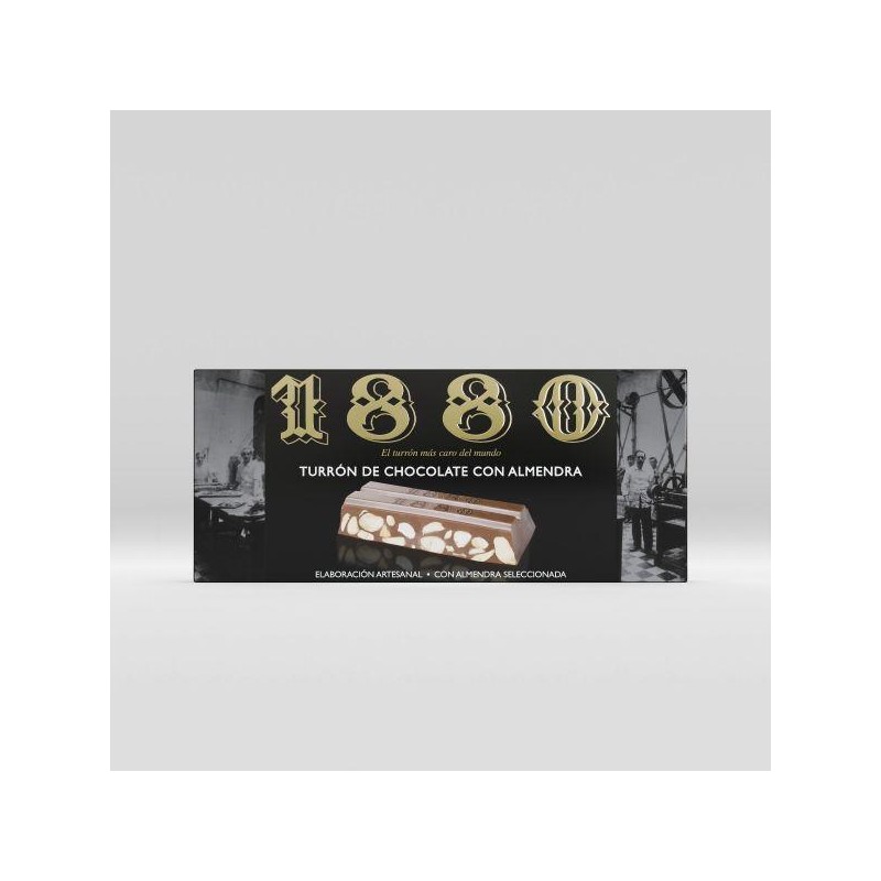 TURRÓN DE CHOCOLATE CON ALMENDRA 250GR. 1880