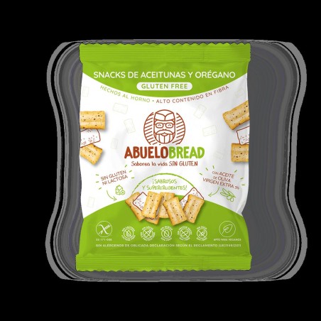 SNACKS ACEITUNA Y OREGANO SIN GLUTEN ABUELO BREAD  50GR.